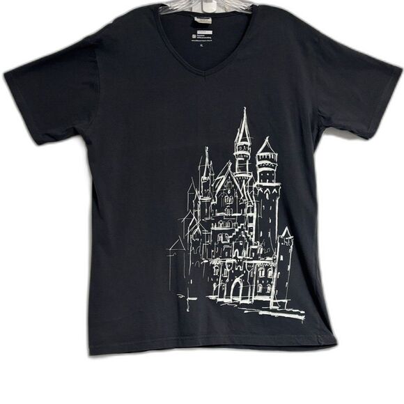 Other - Neuschwanstein Castle Men's Slim V XL Shirt James & Nicholson Gray Graphic Tee